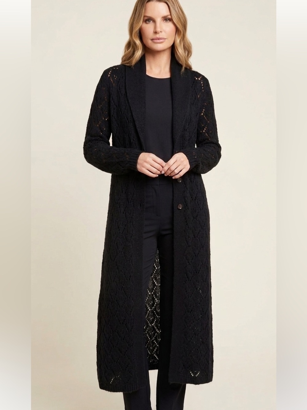 Y2K Moda International M maxi cardigan sweater witchy whimsygoth dark co…